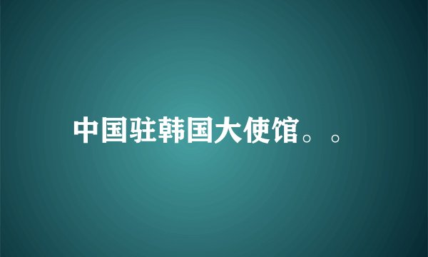 中国驻韩国大使馆。。
