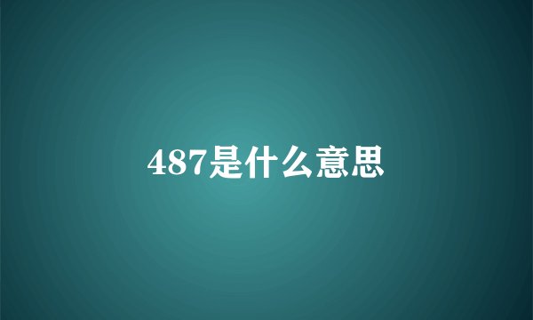 487是什么意思