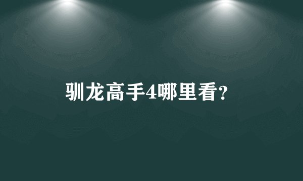 驯龙高手4哪里看？
