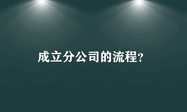 成立分公司的流程？