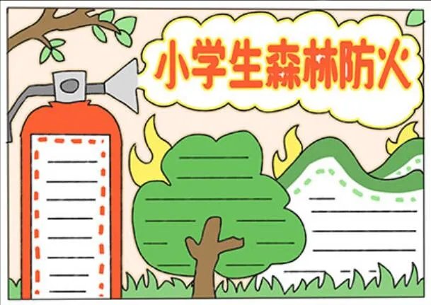 森林防火手抄报