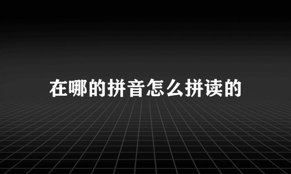 在哪的拼音怎么拼读的