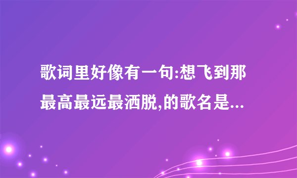 歌词里好像有一句:想飞到那最高最远最洒脱,的歌名是什么?谁唱的?