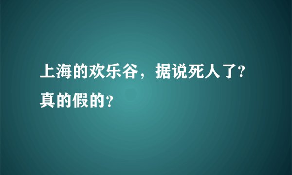 上海的欢乐谷，据说死人了? 真的假的？