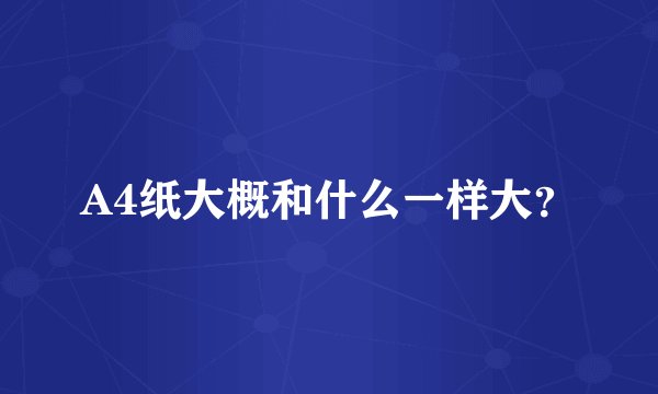 A4纸大概和什么一样大？