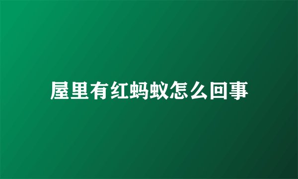 屋里有红蚂蚁怎么回事