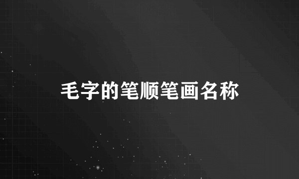 毛字的笔顺笔画名称