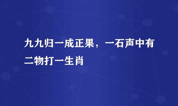 九九归一成正果，一石声中有二物打一生肖