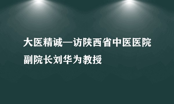 大医精诚—访陕西省中医医院副院长刘华为教授