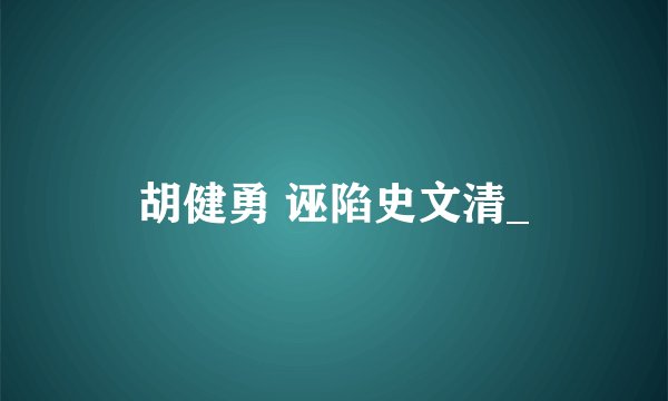 胡健勇 诬陷史文清_