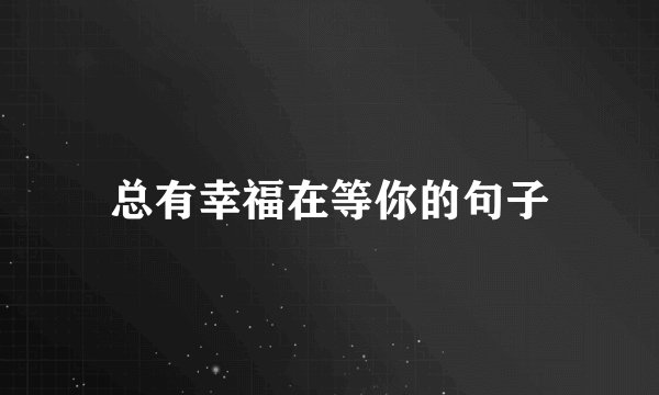 总有幸福在等你的句子