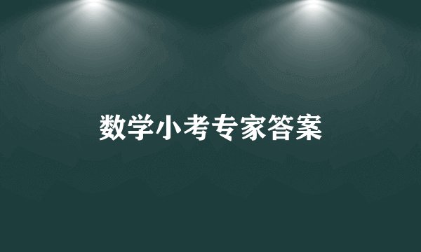 数学小考专家答案