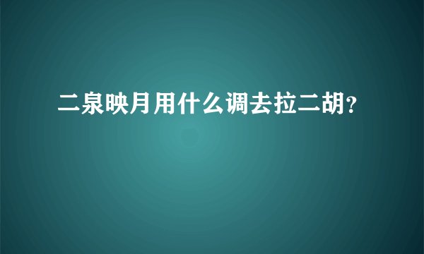 二泉映月用什么调去拉二胡？