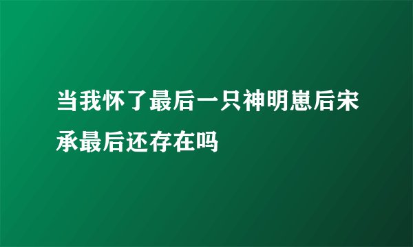 当我怀了最后一只神明崽后宋承最后还存在吗