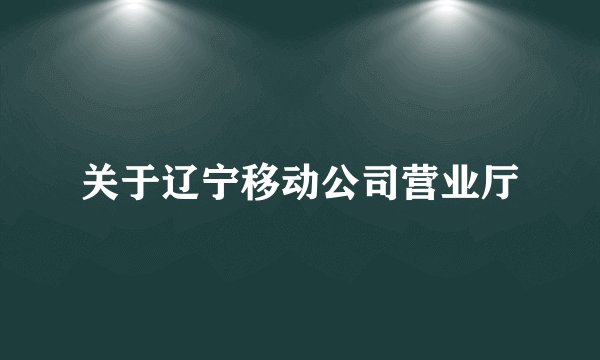 关于辽宁移动公司营业厅