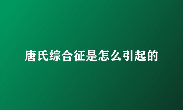 唐氏综合征是怎么引起的