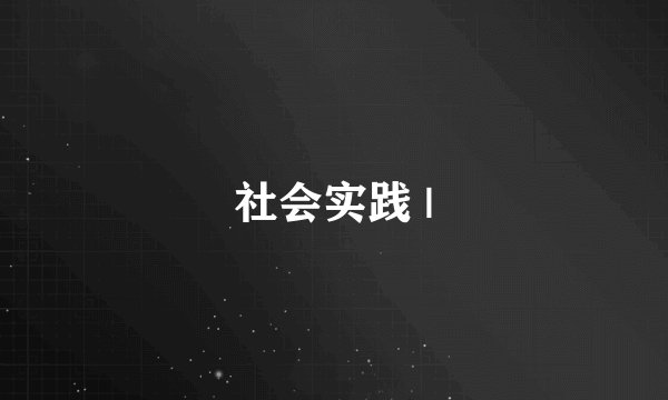 社会实践 |