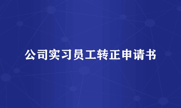 公司实习员工转正申请书