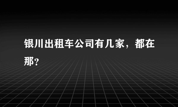 银川出租车公司有几家，都在那？