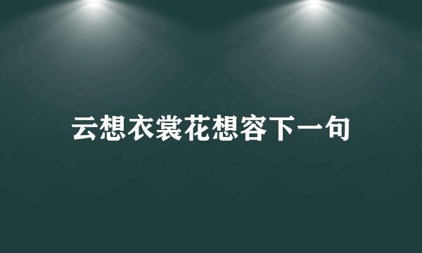 云想衣裳花想容下一句