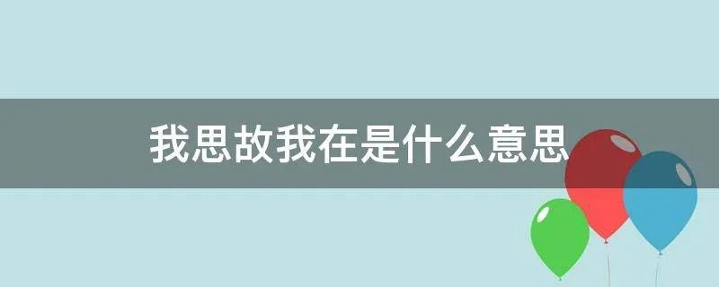 我思故我在是什么意思