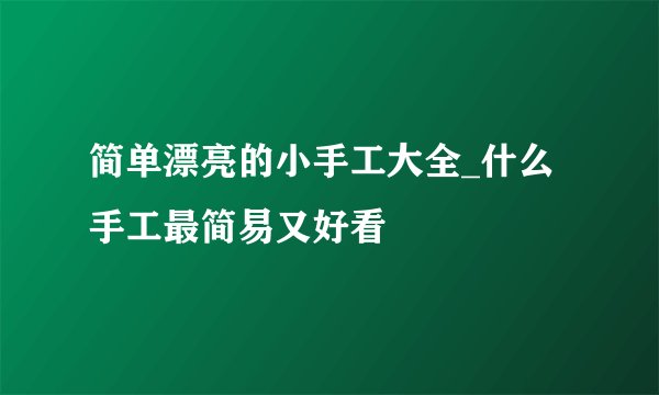 简单漂亮的小手工大全_什么手工最简易又好看