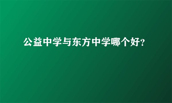 公益中学与东方中学哪个好？