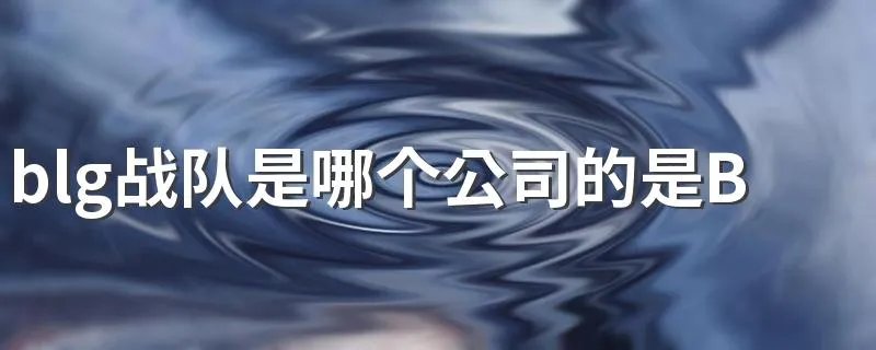 blg战队是哪个公司的是B站的吗