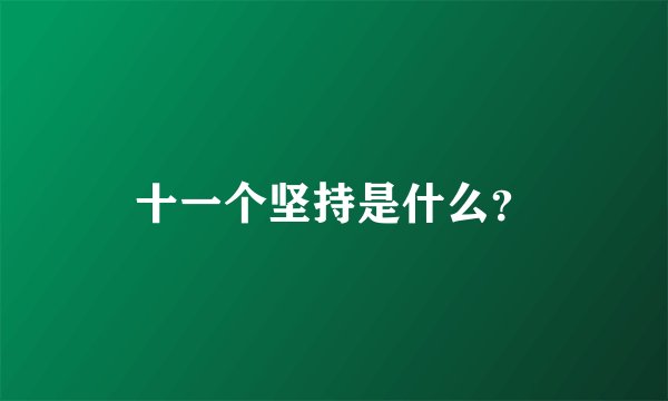 十一个坚持是什么？