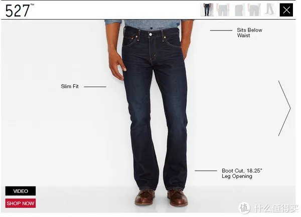 Levi's 李维斯男裤版型分析