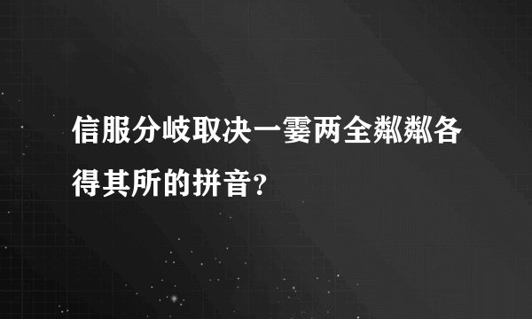 信服分岐取决一霎两全粼粼各得其所的拼音？