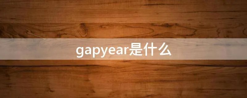 gapyear是什么