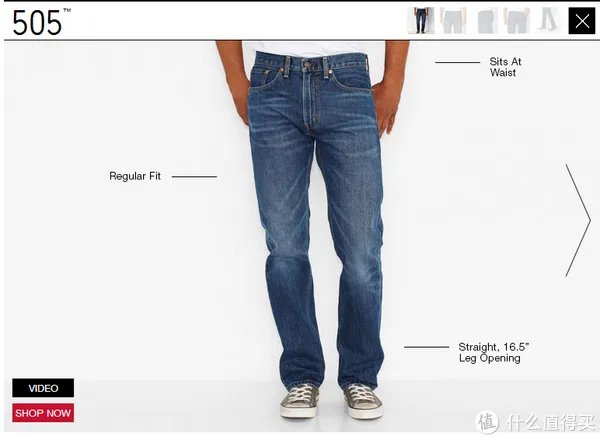 Levi's 李维斯男裤版型分析