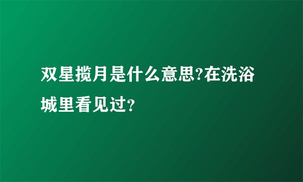 双星揽月是什么意思?在洗浴城里看见过？