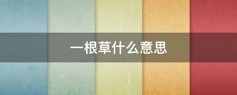 一根草什么意思