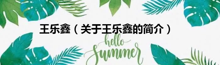 王乐鑫（关于王乐鑫的简介）