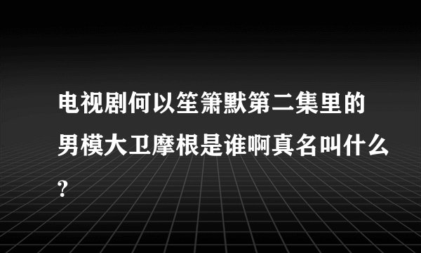 电视剧何以笙箫默第二集里的男模大卫摩根是谁啊真名叫什么？