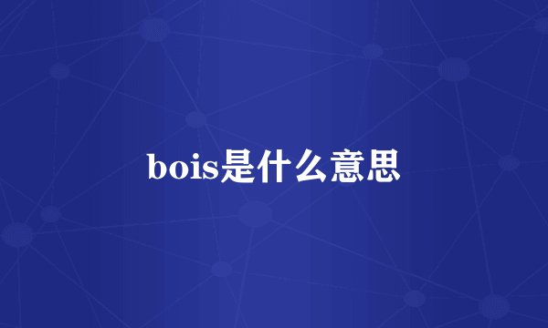 bois是什么意思