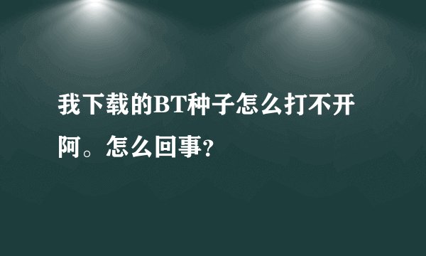 我下载的BT种子怎么打不开阿。怎么回事？
