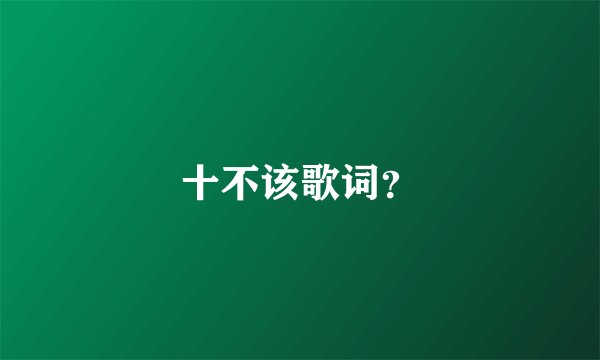 十不该歌词？