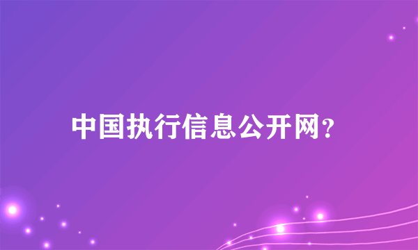 中国执行信息公开网？