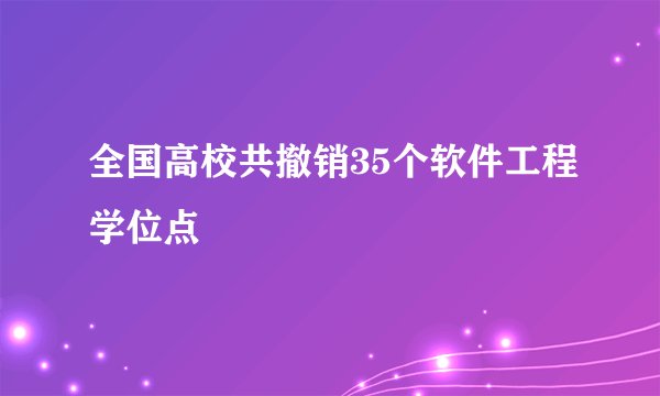 全国高校共撤销35个软件工程学位点