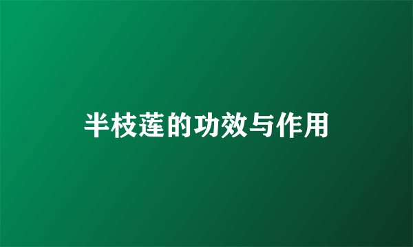 半枝莲的功效与作用