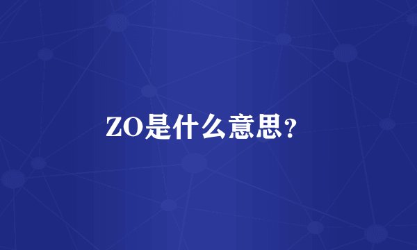 ZO是什么意思？