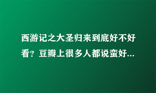 西游记之大圣归来到底好不好看？豆瓣上很多人都说蛮好看的，谁去看过给个评价呗！