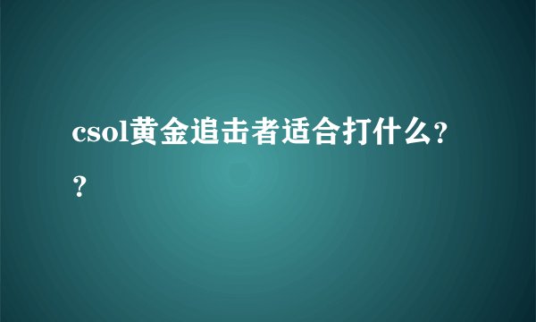 csol黄金追击者适合打什么？？