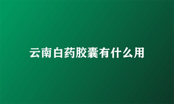 云南白药胶囊有什么用
