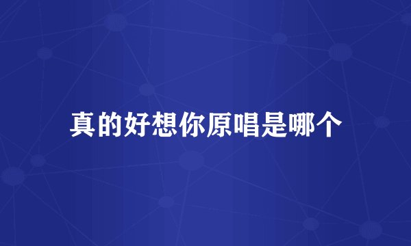 真的好想你原唱是哪个