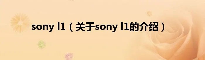 sony l1（关于sony l1的介绍）