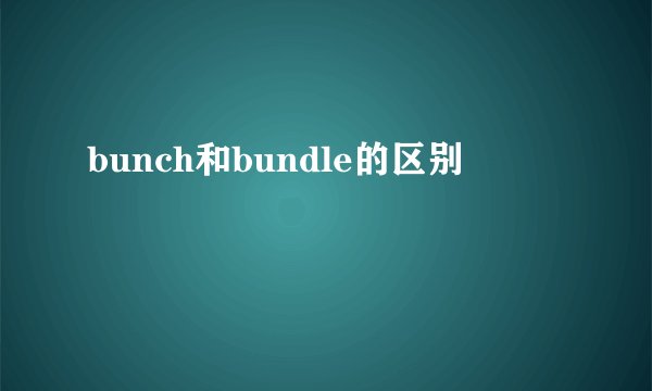 bunch和bundle的区别